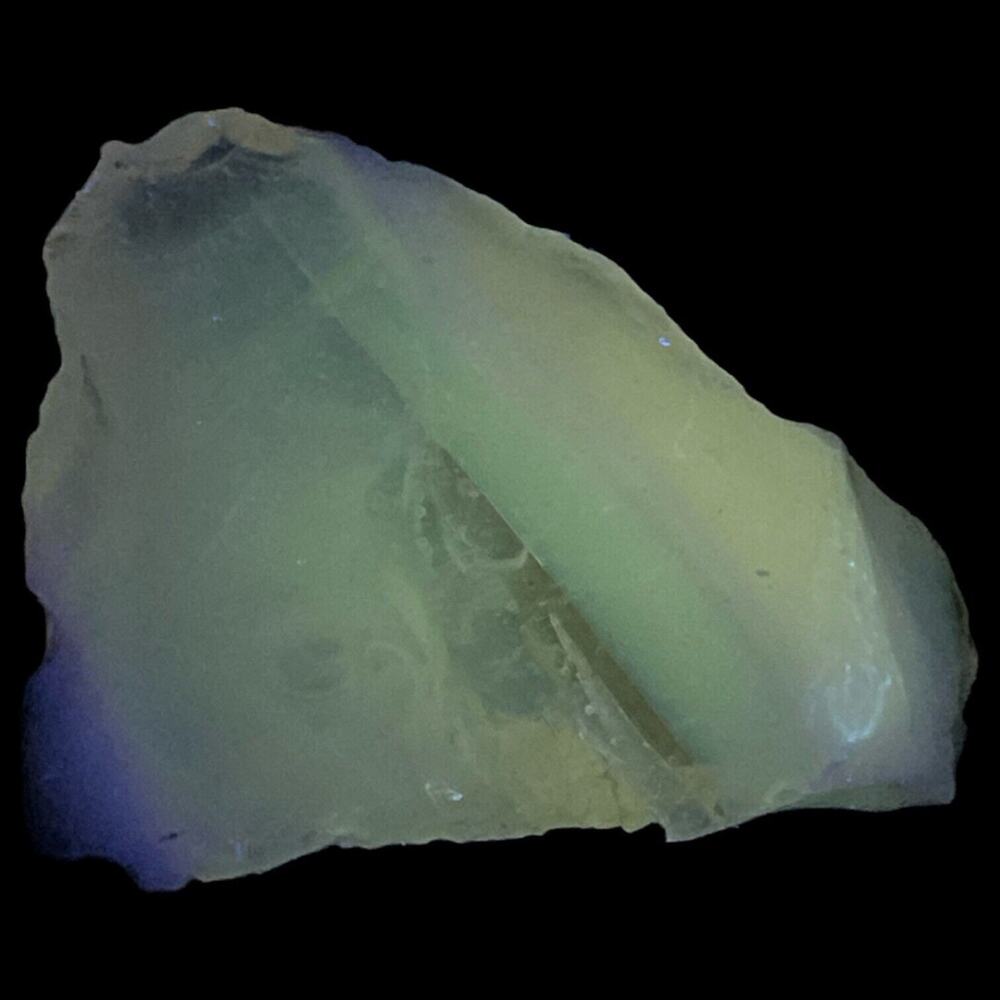 Blue Opalescent Layered‎ Art Glass Cullet Glowing Manganese Slag Glass #5GX33